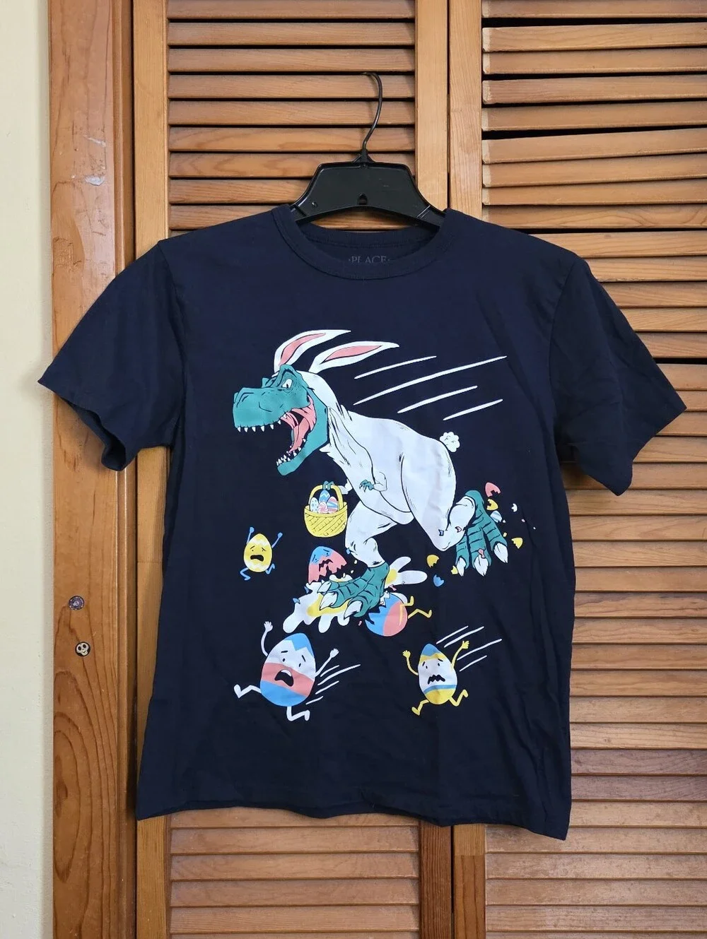 EUC Childrens Place Kid's Easter Dino Graphic Print Tee Size Large